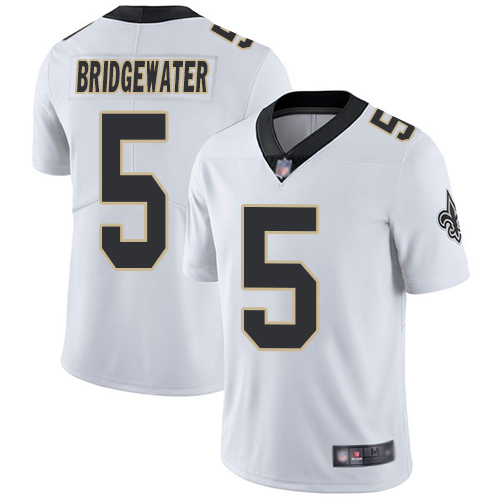 Men New Orleans Saints Limited White Teddy Bridgewater Road Jersey NFL Football #5 Vapor Untouchable Jersey